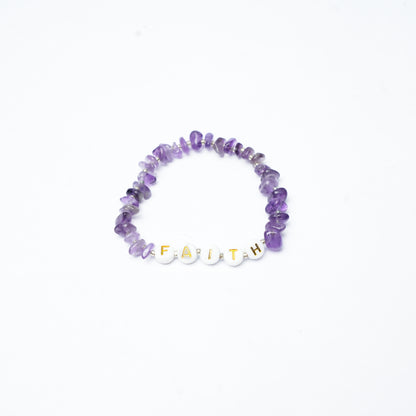 FAITH -  Amethyst Chip Bracelet