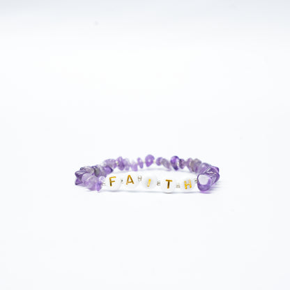 FAITH -  Amethyst Chip Bracelet