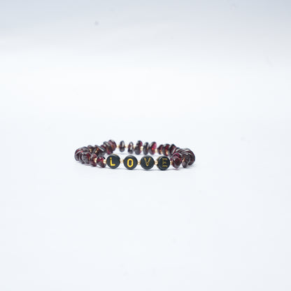 LOVE -  Garnet Chip Bracelet
