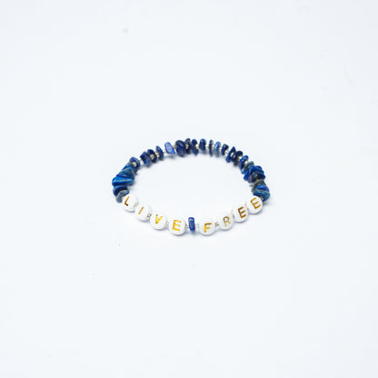 LIVE FREE - Lapis Lazuli Chip Bracelet