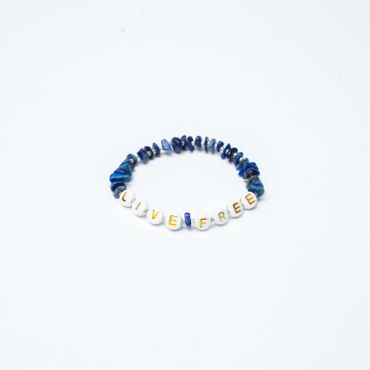 LIVE FREE - Lapis Lazuli Chip Bracelet