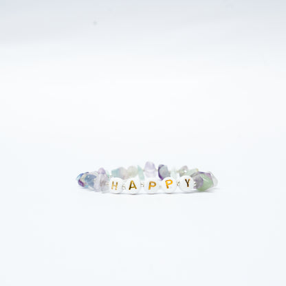 HAPPY -  Fluorite Chip Bracelet