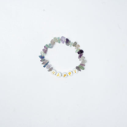 HAPPY -  Fluorite Chip Bracelet