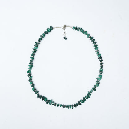 Natural Malachite Chip bead Necklace - adjustable length