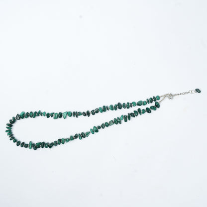 Natural Malachite Chip bead Necklace - adjustable length