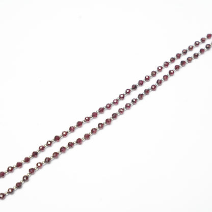 Dainty Faceted Garnet Necklace - 4mm Natural Gemstones & Sterling Silver Clasp