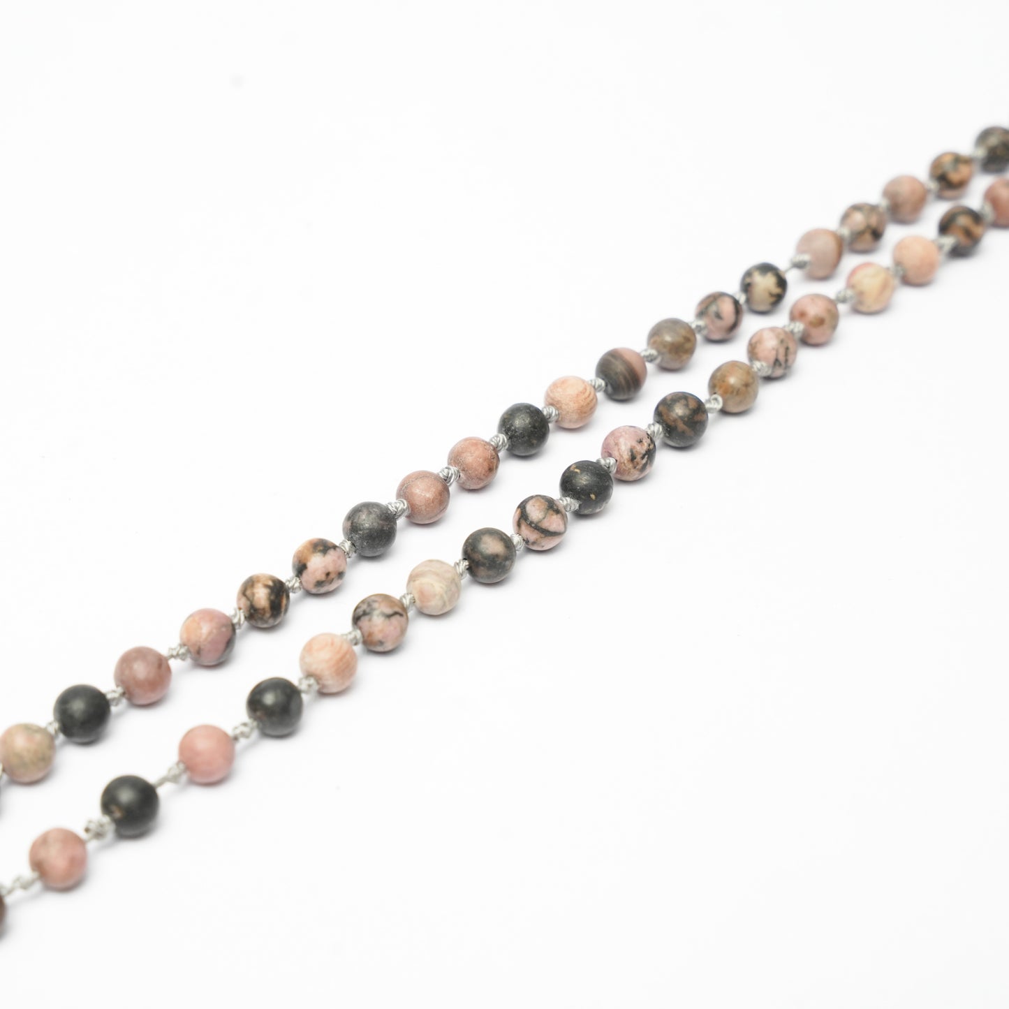 108 Matte Rhodonite and Rosewood Diffuser Mala - 6mm beads