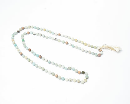 108 Matte Amazonite and Rosewood Diffuser Mala - 6mm beads