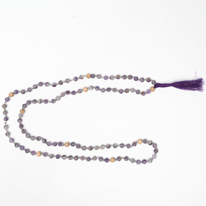 108 Matte Amethyst and Rosewood Diffuser Mala - 6mm beads