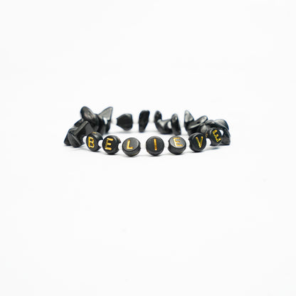 BELIEVE - Black Tourmaline Chip Bracelet