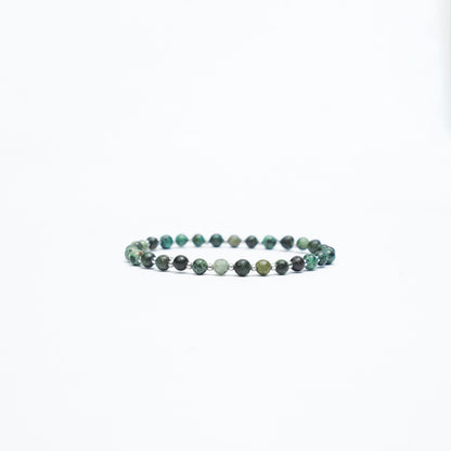 Natural African Turquoise stretchy bracelet with Stainless steel beads