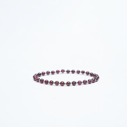Natural Garnet stretchy bracelet with Stainless steel beads