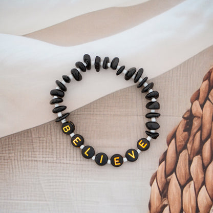 BELIEVE - Black Tourmaline Chip Bracelet