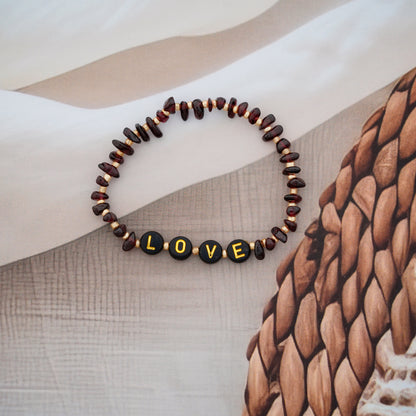 LOVE -  Garnet Chip Bracelet