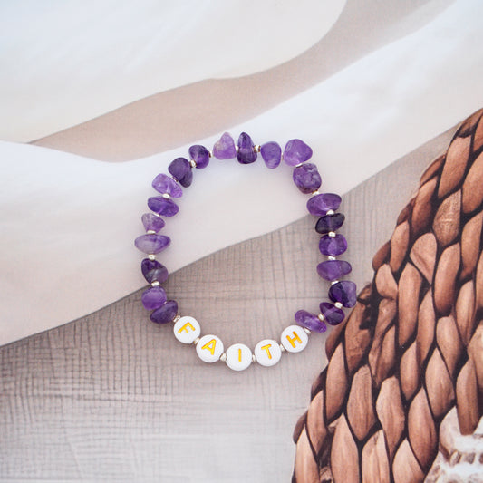 FAITH -  Amethyst Chip Bracelet