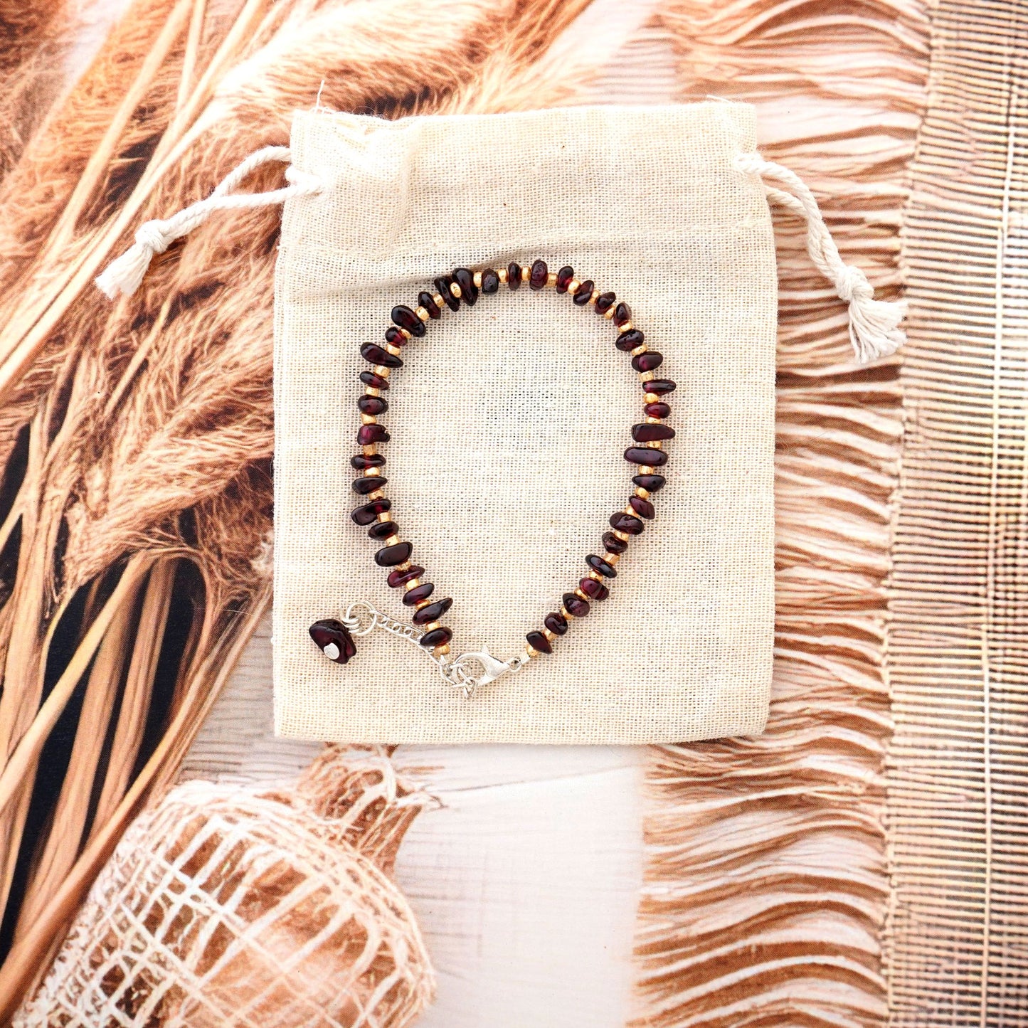 Garnet Chip Bracelet