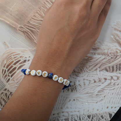 LIVE FREE - Lapis Lazuli Chip Bracelet