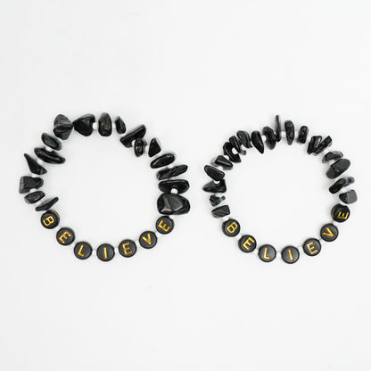 BELIEVE - Black Tourmaline Chip Bracelet