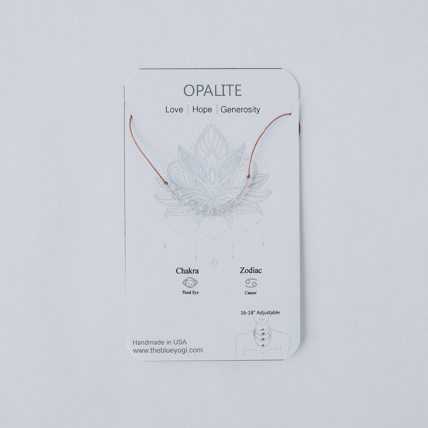 Dainty Opalite and Sterling silver Necklace - October Birthstone