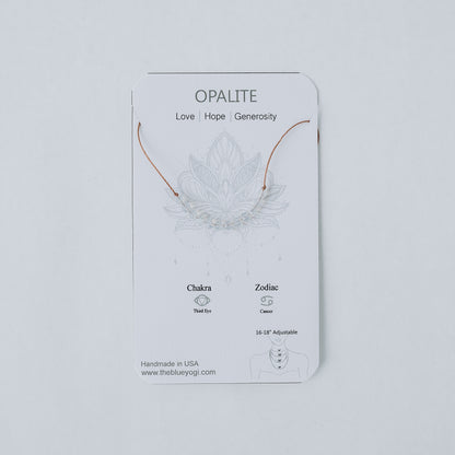 Dainty Opalite and Sterling silver Necklace - October Birthstone